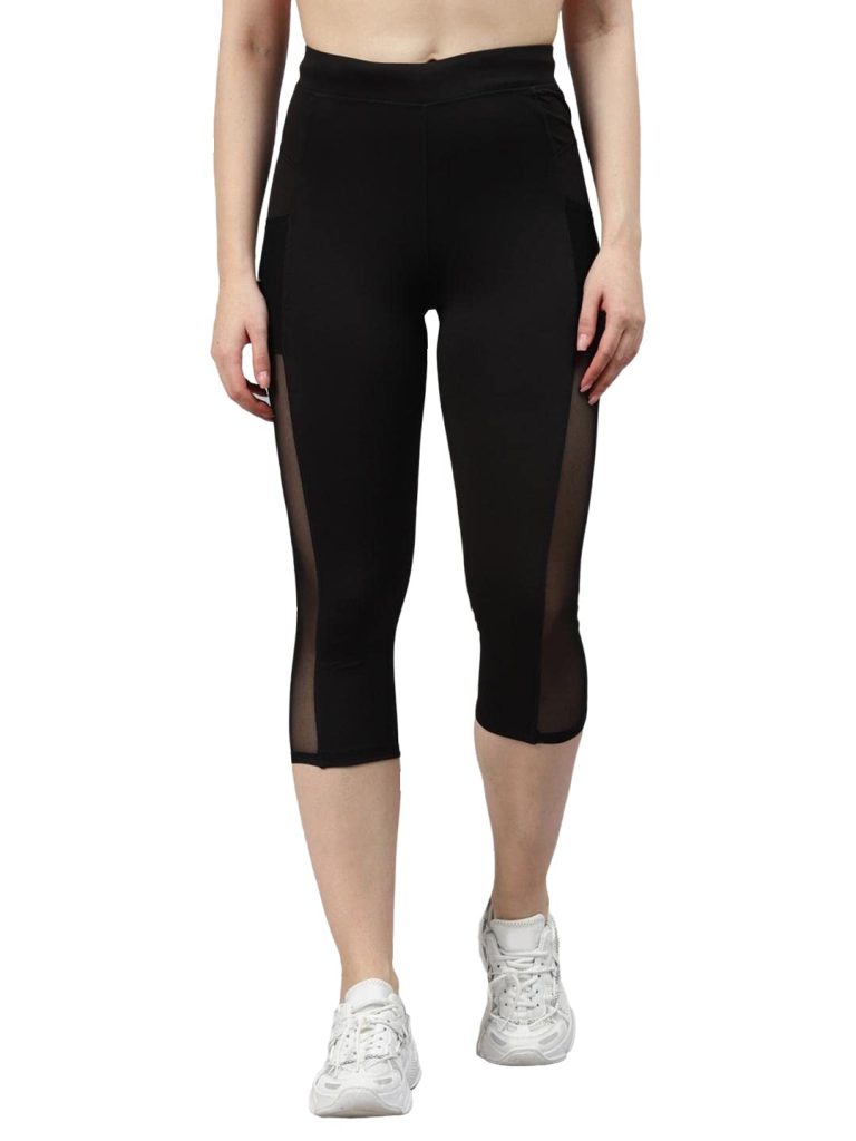 BLINKIN Women's Skinny Fit Mid Rise Polyester Blend 3/4Th Capri Tights (PZ-DSHT-OGE5)