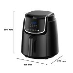 Midea 5L Air Fryer | 1500W Power | Digital display with 8 preset menu settings | Crisp Frying, Grill, Roast, Steam & Bake | Auto Cut-Off | 90% Less Oil | Non Stick Coating & Crisper Basket - Image 7