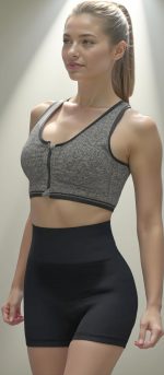 Dressably Women's Stretchable Cycling Shorts & Front-Zip Sports Bra Set – Comfort, Support & Style - Image 7