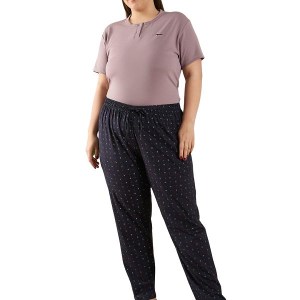 CUPID Women's Plus Size Cotton Printed Pajamas, Nightwear, Lounge Wear, Walk Wear Lowers, Regular Fit Track Pants for Ladies_M to 7XL