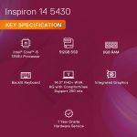 Dell Inspiron 5430 13th Gen Laptop, Intel i5-1335U/8GB LPDDR5/512GB SSD/ 14.0" (35.56Cms) FHD+ Comfortview/Backlit KB/Win 11 + MSO'21/Mcafee 15 Months/Platinum Silver/Thunderbolt 4.0 Port/1.59KGs - Image 12