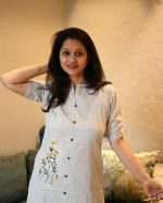 Preeson Women’s South Cotton Handloom Fabric Front Button Closed Button Woke and Embroidery Work Dress - Image 4