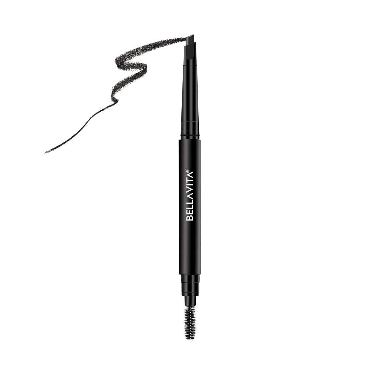BELLAVITA Brow Boss Eyebrow Pencil | Ultra-Fine Precision Tip | Built-In Spoolie | Smudge-Proof & Buildable Formula | Clean Beauty | Black Coffee| 0.04g