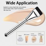 Premium Silver Color Makeup Foundation Brush,Ultra Thin Face Makeup Flat Brush for Liquid Makeup, Angled Liquid Foundation Brush Cream Foundation Concealer Brush Makeup Brushes - Image 3