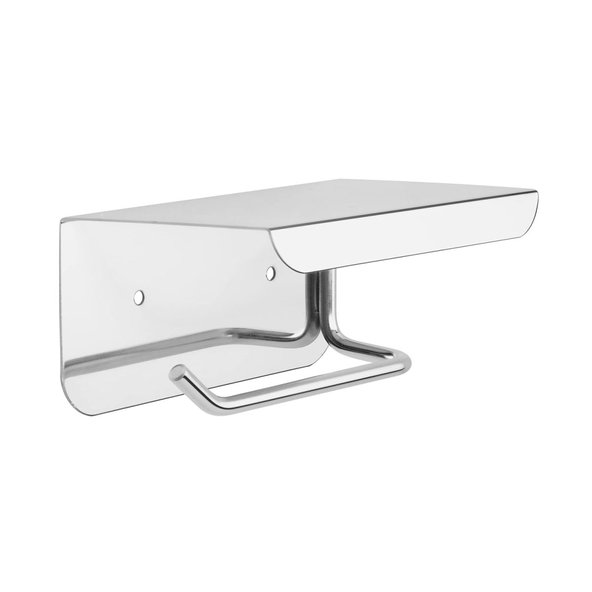 ACHRO Stainless Steel Toilet Paper Holder With Mobile Stand, Wall Mounted Tissue Paper Holder With Shelf, Toilet Paper Roll Holder for Bathroom, Bathroom Accessories With Nickel Chrome - Image 7