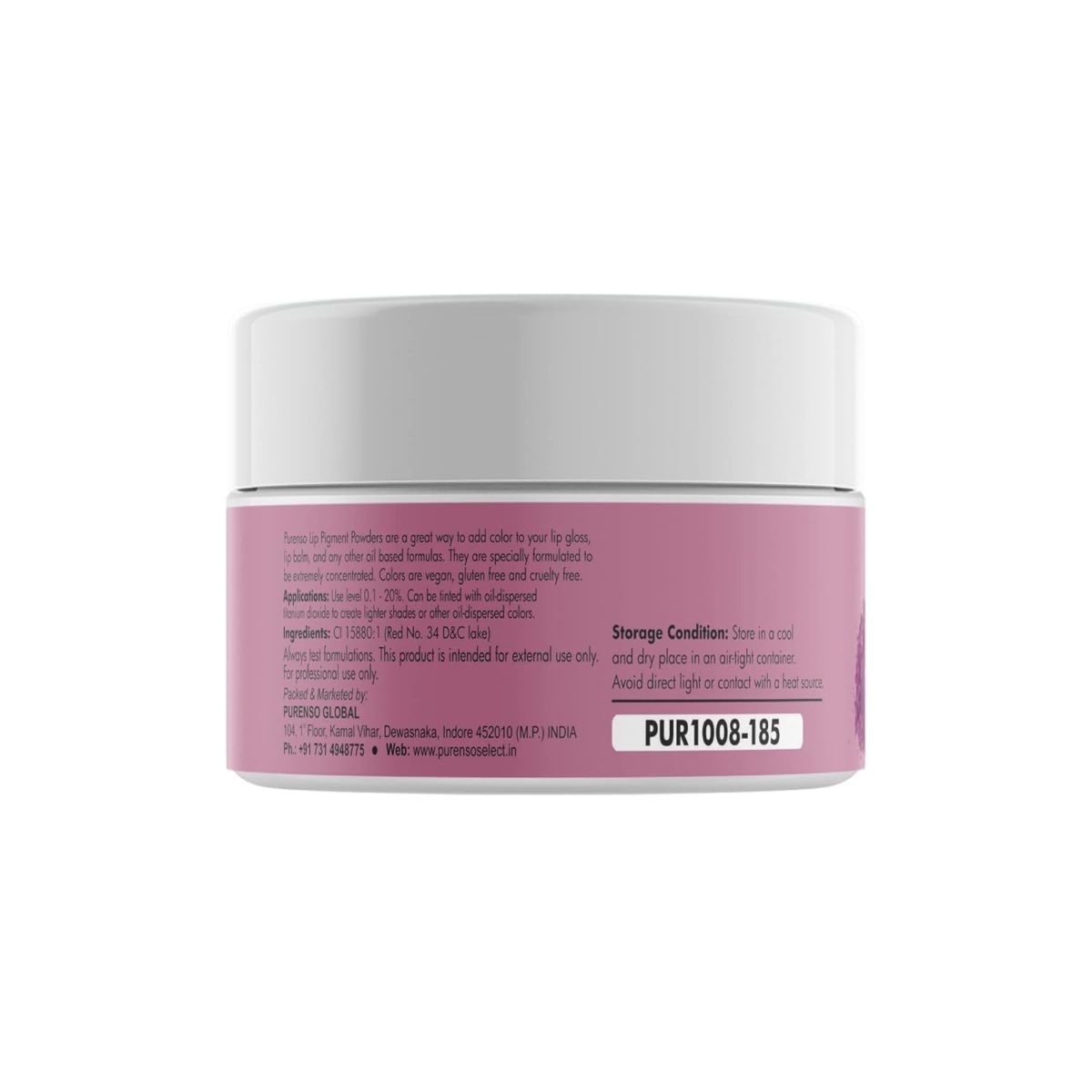 PURENSO Select - Lip Pigment Powder - Glossy, Magic Maroon (10G X 1 Jar) - Image 2
