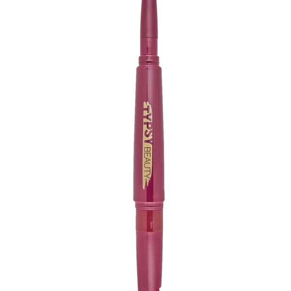 Typsy Beauty Twist & Pout Lipstick & Lip Liner I Lipstick with Matching Liner for Defined Lips I Left on Red | Matte Finish & Contoured Lip Effect I Maroon Red | Korea Made | Paraben Free 0.75 + 0.16g