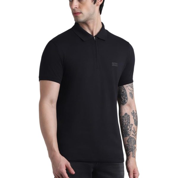 JACK & JONES Men's Cotton Solid Slim Fit T-Shirt