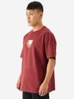 The Souled Store No Social Battery Men and Boys Short Sleeve Round Neck Maroon Graphic Printed Cotton Oversized T-Shirts - Image 3