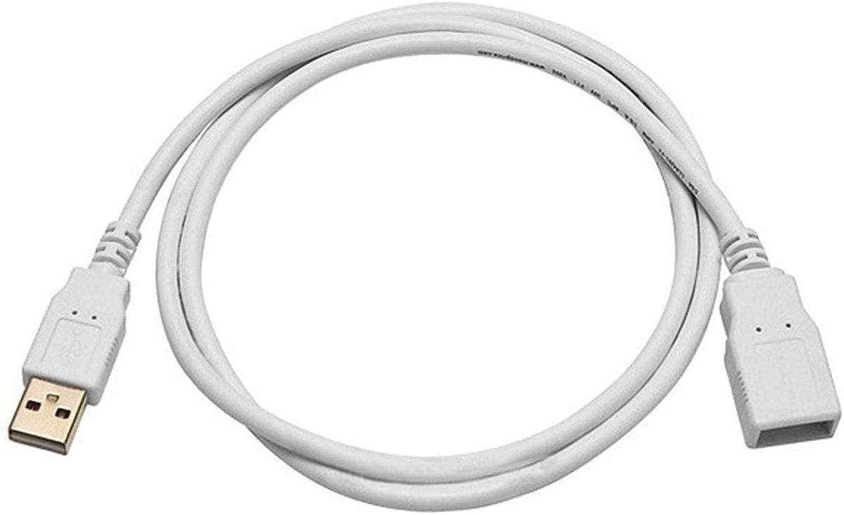 BigPlayer USB 2.0 Male A to Female A Extension Cable 1.5 Meter – Super Speed 5Gbps for Printer, PC, External Hard Drive, LED/LCD TV USB Ports – White - Image 2