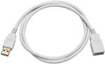BigPlayer USB 2.0 Male A to Female A Extension Cable 1.5 Meter – Super Speed 5Gbps for Printer, PC, External Hard Drive, LED/LCD TV USB Ports – White - Image 2