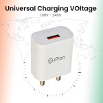 pTron Volta 12W Single Port USB Fast Charger, BIS Certified, Made in India Wall Charger Adapter, Universal Compatibility (1 m Micro USB Cable Included, White) - Image 3