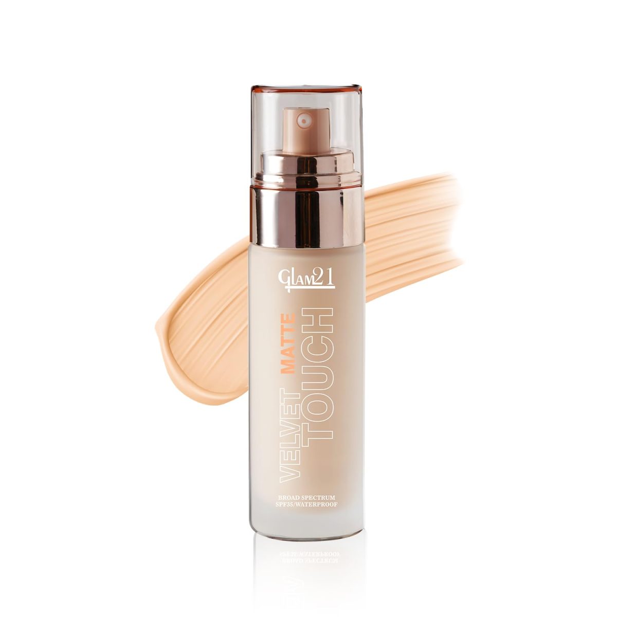 Glam21 Velvet Touch Oil Control Silk Foundation|Waterproof, High Coverage, Velvet Matte Finish,Ultimate Full coverage, Lightweight and Breathable,SPF 35 Long Lasting|Beige-50gm