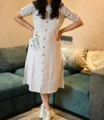 Preeson Women’s South Cotton Handloom Fabric Front Button Closed Button Woke and Embroidery Work Dress - Image 2