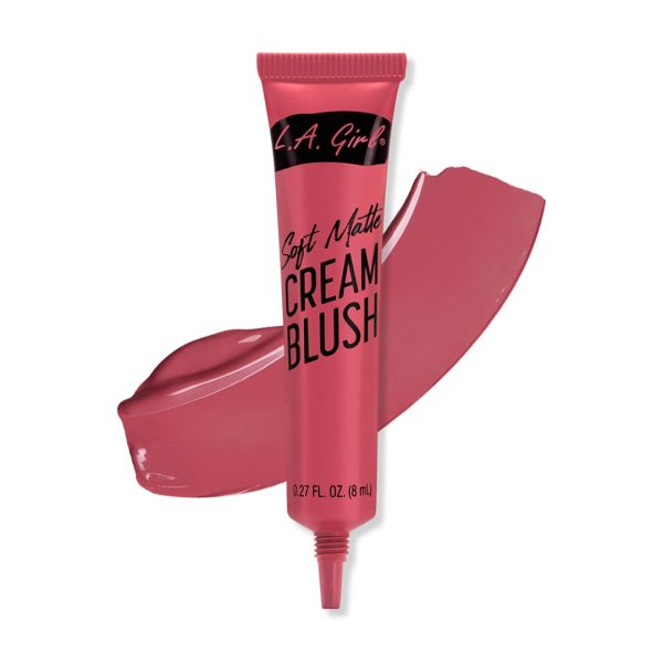 L.A. Girl Soft Matte Cream Blush - Kiss Up, Long-Lasting, Weightless Liquid Blush, Added Jojoba Seed Oil & Vitamin E, 8g
