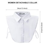 Zibuyu� Women Detachable Collar White Cotton Half Shirt Detachable False Shirt Collar Women and Girls - Image 2