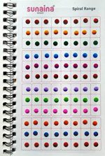 SUNAINA Spiral DOUBLESHADE Multicolour Bindi Book for Women with 1 Special Multicolour Outline Sketch Bindi Page (Fancy, Round, Plain, Matching Makeup) Forehead Multicolor Bindis (Stick ON) - Image 6