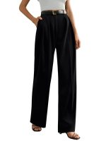 GRECIILOOKS Women's Relaxed Fit High Rise Trousers HIGH Waist | Trousers Pants