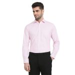 Park Avenue Men Slim Fit Structure Pattern Poly Cotton Blend Semi Cutaway Collar Full Sleeve Formal Shirt