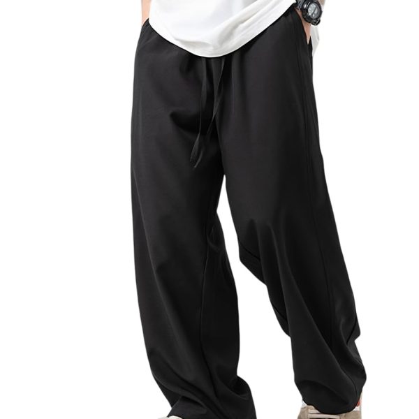 dockstreet Straight Wide fit Long Length Open Bottom Jogger for Men/Trending Multi Pocket Style, Relaxed Casual Pants for Men