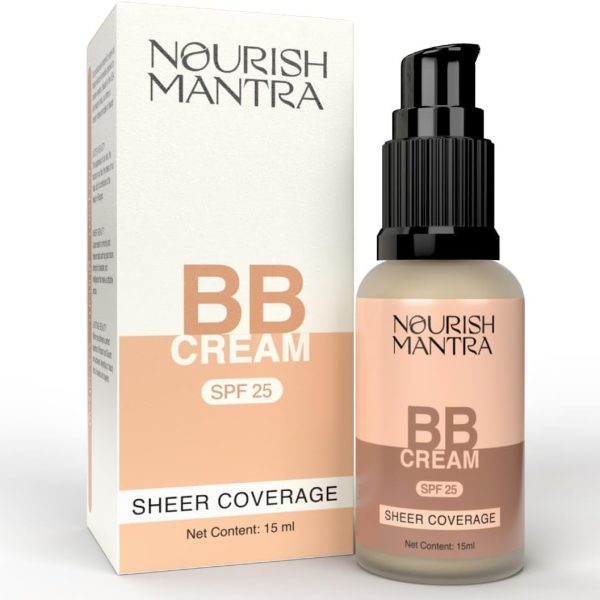Nourish Mantra BB Cream with SPF 25 | Best For No-Makeup-Makeup Look | Enriched with Niacinamide & Aloe Vera | Suits All Skin Types | For Women | 15 ml
