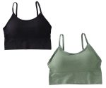 TOOD FASHION Women's Cotton Blend Adjustable Strap Sports Lightly Padded Bra Combo of 2