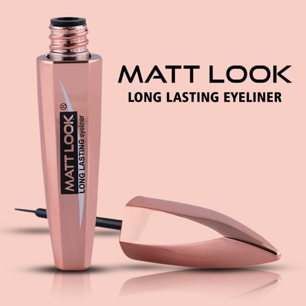 MATT LOOK Long Lasting Waterproof Eyeliner with Intense Matte Finish, Quick Drying, Smooth Application, and Smudgeproof Formula, 8ml