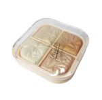 Facejewel 4 Shade Glow Magic Blossom Baked Face Highlighter Palette Face Eyeshadow Highlighter Shade-1 - Image 2