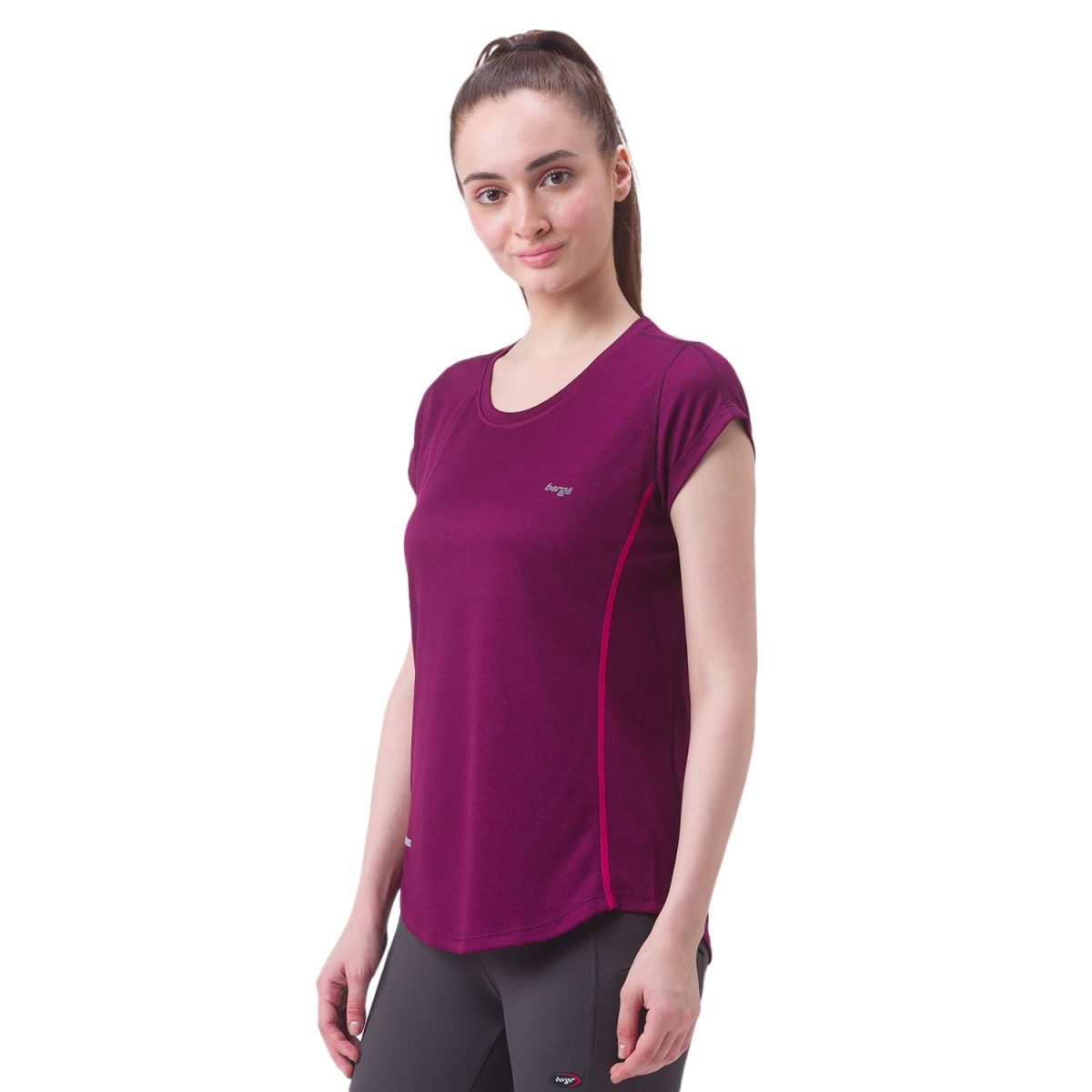 berge' Ladies Polyester Dry Fit Western Shirts & Tshirts for Women, Quick Drying & Breathable Fabric, Gym Wear Tees & Workout Tops (Black Colour) - Image 3