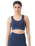 PUMP'D Women's Synthetic Full-Coverage Racer Back Sports Bra -Light Padding, Removable Pads, Wire-Free, Anti-Odor, Uv Protection, Soft Seams