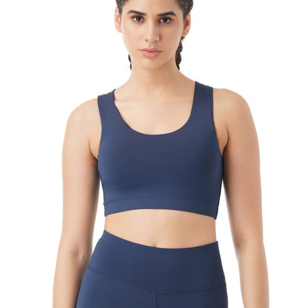 PUMP'D Women's Synthetic Full-Coverage Racer Back Sports Bra -Light Padding, Removable Pads, Wire-Free, Anti-Odor, Uv Protection, Soft Seams