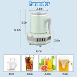 36℉～60℉ Electric Beverage Cup Cooler for Home/Office, Desktop Mini Fridge Quick Cooling Cup Drink Chiller for Beer Juice Milk Coffee - Image 6