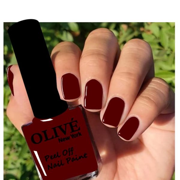 OLIVE Newyork Stunning Nail Lacquer | Chip Resistant, Quick drying nail paint | Highly Pigmented with high shine Nail polish | Shade - Maroon, Dark Red, Wine Red