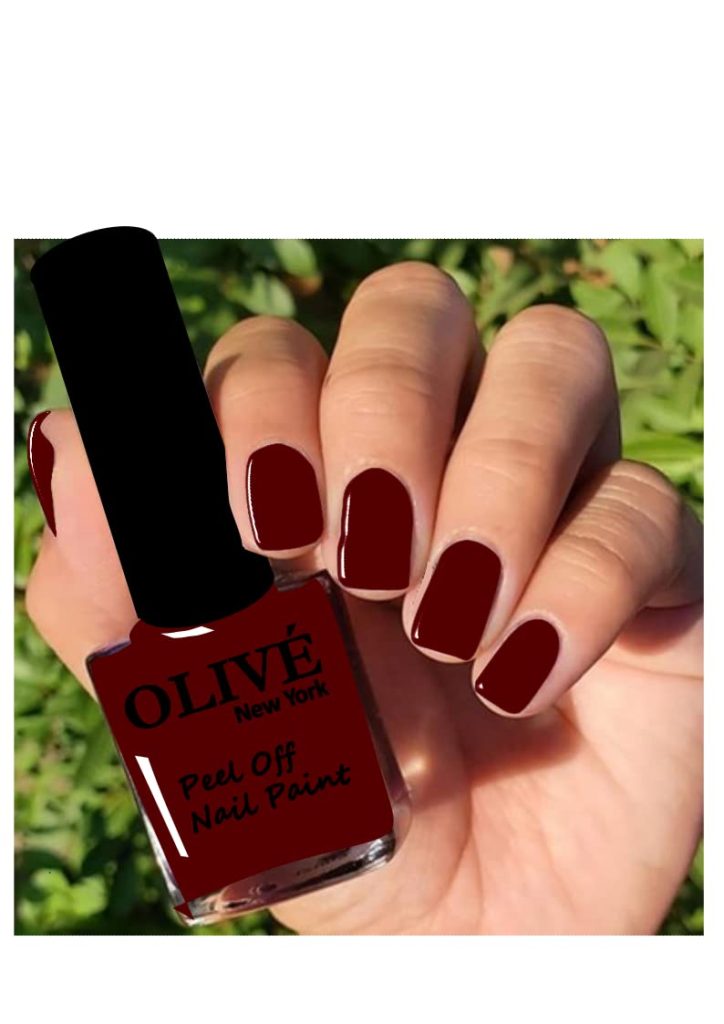 OLIVE Newyork Stunning Nail Lacquer | Chip Resistant, Quick drying nail paint | Highly Pigmented with high shine Nail polish | Shade - Maroon, Dark Red, Wine Red