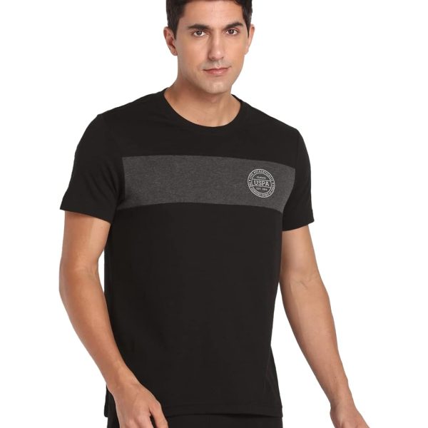 U.S. Polo Assn. Men Crew Neck Colour Block I681 Lounge Regular Fit T-Shirt - Pack of 1