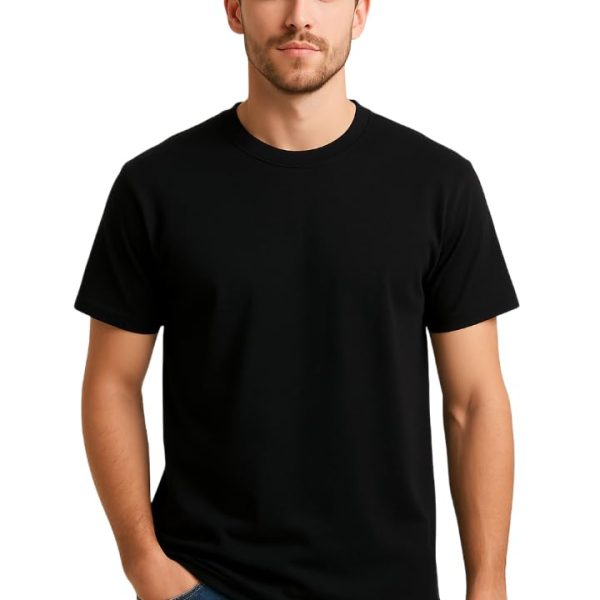Natika Men's Cotton Regular Fit T-Shirt – Soft Breathable Half Sleeve Round Neck Tee for Casual, Gym & Travel
