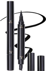 LARYNX Eyeliner Stamp Double-sided Liquid Winged Eye Liner Pen Waterproof Smudgeproof Eyeliner Pen (1 PCS, Black)
