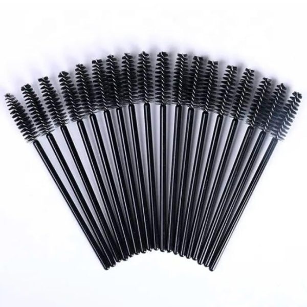 50Pcs Disposable Eyelash Brushes, Mascara Wands, Eye Lash Brush, Spoolies for Eyelash Extensions, Spoolie Eyebrow Eyeshadow Brow Makeup Supplies Kit Cleansing Glitter Applicator Tool