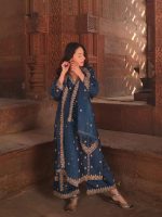 Royal Export Women's Viscose Silk Floral Embroidered Straight Kurta Palazzo with Dupatta (RX99) - Image 3