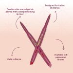 Typsy Beauty Twist & Pout Lipstick & Lip Liner I Lipstick with Matching Liner for Defined Lips I Left on Red | Matte Finish & Contoured Lip Effect I Maroon Red | Korea Made | Paraben Free 0.75 + 0.16g - Image 5