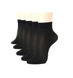 BriKSHi Women's Ultra-Thin Transparent Nylon Summer Ankle Length black Socks (Free Size) K-55