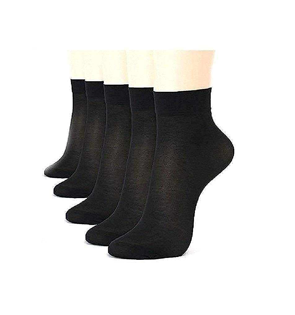 BriKSHi Women's Ultra-Thin Transparent Nylon Summer Ankle Length black Socks (Free Size) K-55