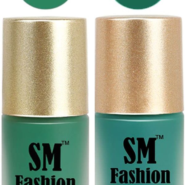 SM FASHION Nail Polishes, Green-Dark Green Velvet Matte Nail Paint Combo Set of 2 Pcs 7ml each