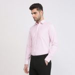 Park Avenue Men Slim Fit Structure Pattern Poly Cotton Blend Semi Cutaway Collar Full Sleeve Formal Shirt - Image 2