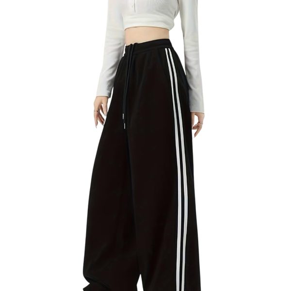 dockstreet Straight Wide fit Long Length Open Bottom Jogger for Women/Trending Multi Pocket Style, Relaxed Casual Pants for Women