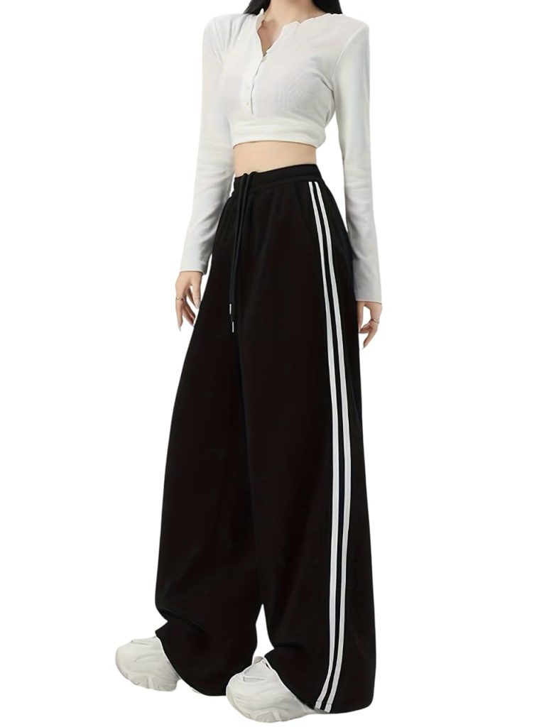 dockstreet Straight Wide fit Long Length Open Bottom Jogger for Women/Trending Multi Pocket Style, Relaxed Casual Pants for Women