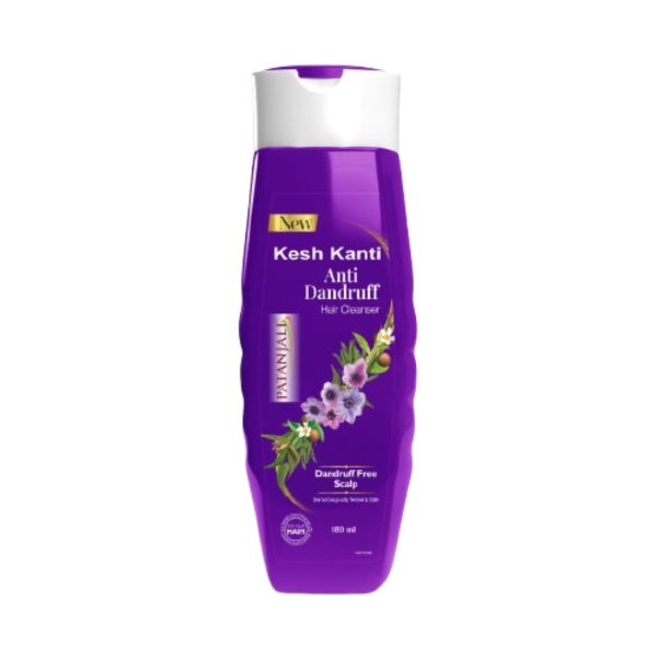 Patanjali Kesh Kanti Anti Dandruff Hair Cleanser 180ML, Natural Nourishing Shampoo, Herbal Care for Healthy Hair, Scalp Cleansers for Men and Women, All Hair Types