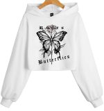 ABSOLUTE DEFENSE Roses Crop Hoodie Women Girl Casual Stylish Latest White Lavender Pink Under 399 499