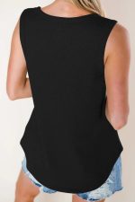 Zilcon Woman Summer Fashion Waffle Tops for Woman Cami Deep V Neck Sleeveless Tops Womens Casual top - Image 2