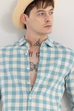 Men's Cotton Casual Printed Checkered Stylish Latest T-Shirt for Men - Image 2